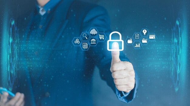 Cyber security Data Protection Information privacy antivirus virus defence internet technology concept
