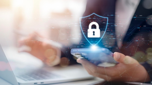 Cyber security network Data protection concept Digital padlocks on internet technology networking with cloud computing and data management cybersecurity