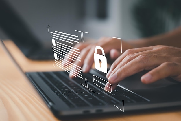 Cyber security the digital crime concept and data protection from hackers
