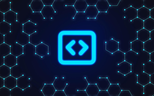 Cybernetic background with coding sign A modern approach to the world