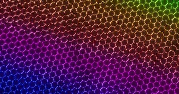 Cybernetic mesh hexagonal render blend 3d image. Background minimal with copy space to add text or advertisement. Abstract digital background of points and lines. Glowing grey plexus