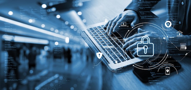 cybersecurity and privacy concept of data protection secure encryption technology secure internet access secure encryption of user private data Business confidentiality security