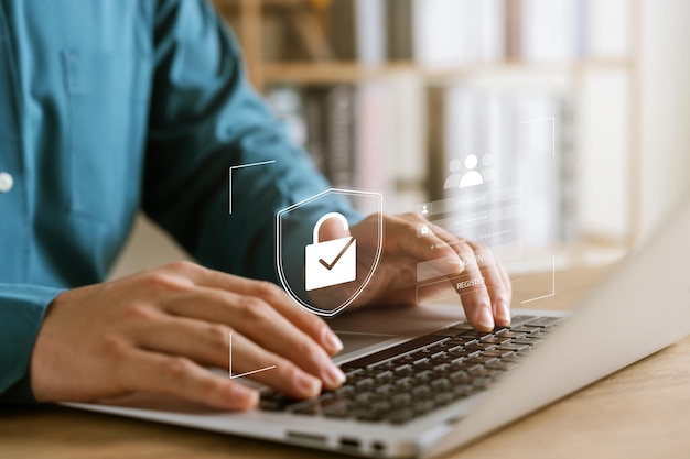 cybersecurity and privacy concept of data protection secure encryption technology secure internet access secure encryption of user private data Business confidentiality security