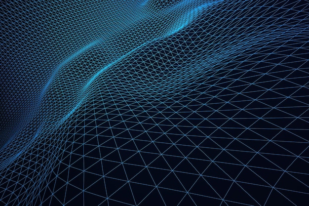 Dark blue grid waves