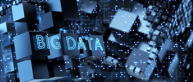 Data array visual concept Graphic abstract background Big data visualization Big data connection complex 3d render