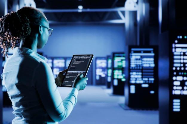 Data center admin codes on tablet