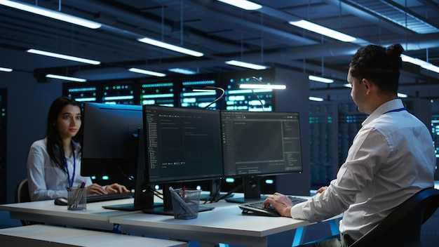 Data center technician responsible for installation of networking equipment