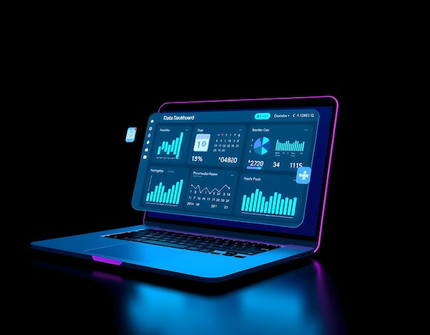Data Dashboard on a Laptop Screen