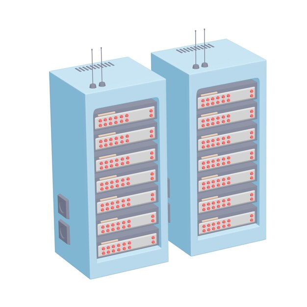data network server in cabinet diagnostic test in computer room technology