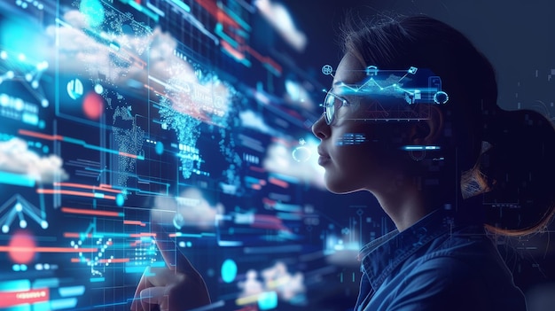 data science and engineering digital technology futuristic tech background software engineer work