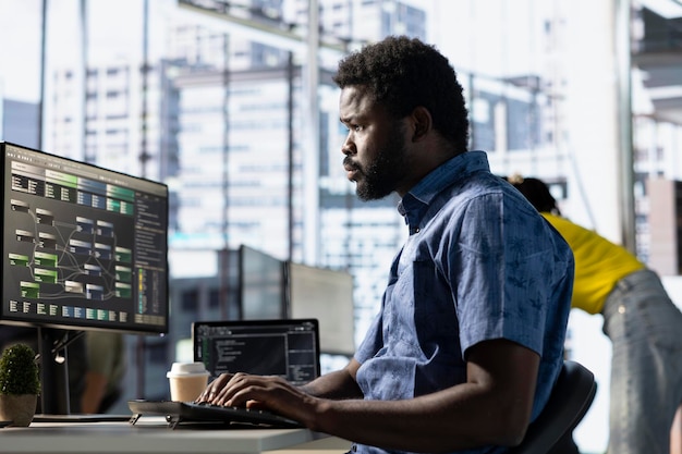 data scientist at work creating machine learning models