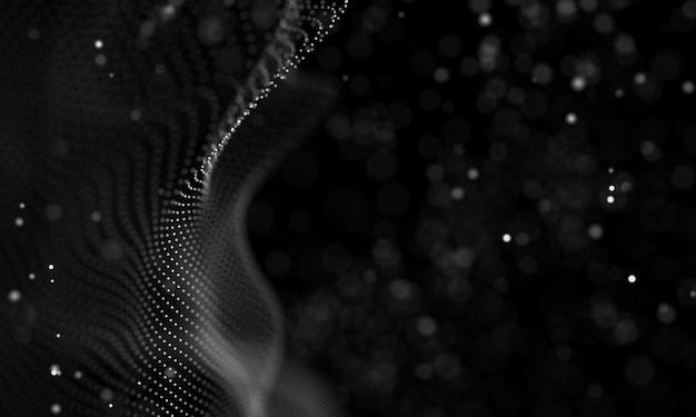 data technology abstract futuristic illustration low poly shape with connecting dots and lines on dark background 3d rendering big data visualization