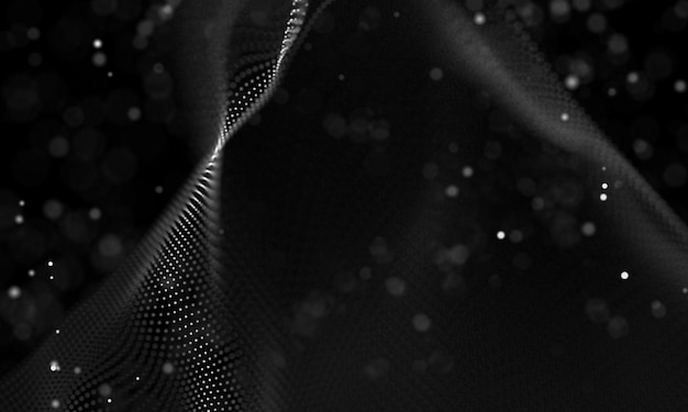 data technology abstract futuristic illustration low poly shape with connecting dots and lines on dark background 3d rendering big data visualization