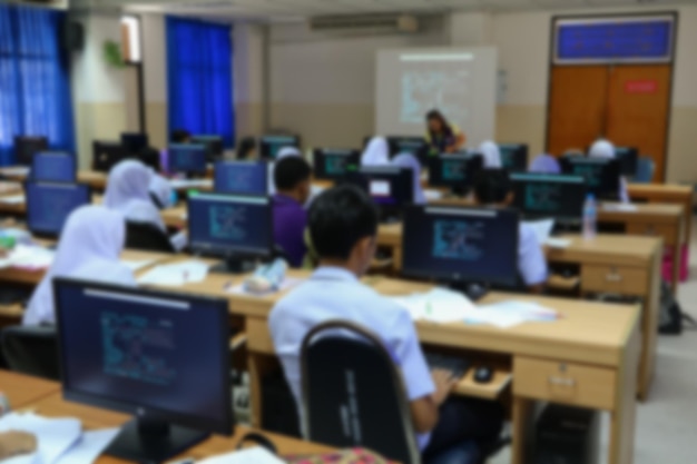 Defocused image of classroom