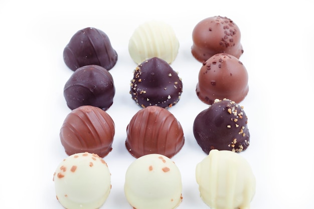 Delicious dark, milk, and white chocolate truffles.