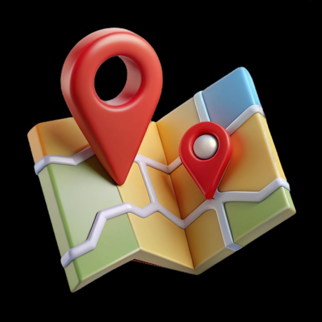 Detailed Travel Guide with Paper Map and Location Icon