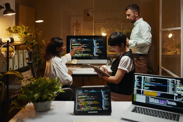 Developers working on code