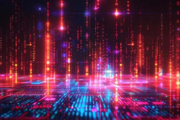 Digitaalinen binääriteknologiatausta luotu tekoälyllä