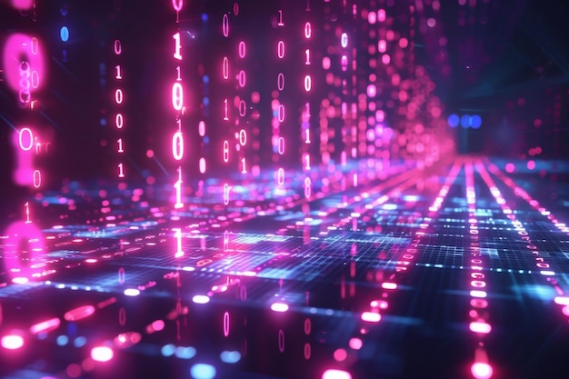 Digitaalinen binääriteknologiatausta luotu tekoälyllä
