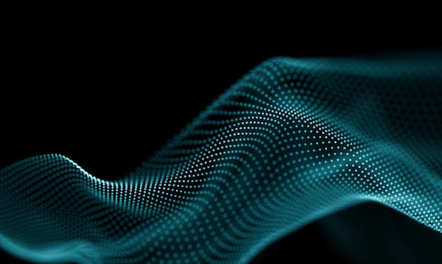 Digitaalisen datan teknologia-aalto Hiukkasääniaalto-konsepti Big data- ja datatieteen aaltotausta