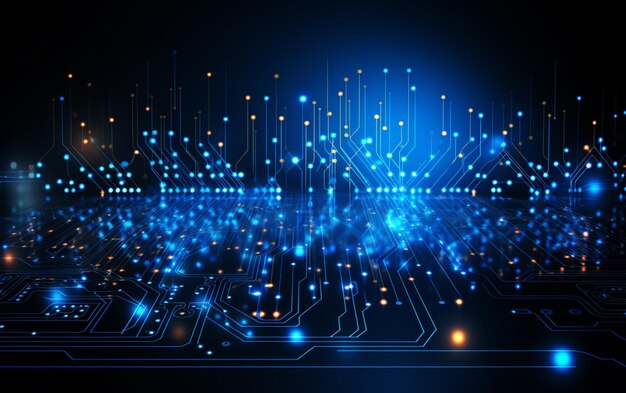 Digitaaliteknologian futuristinen banneri piirilinjoilla