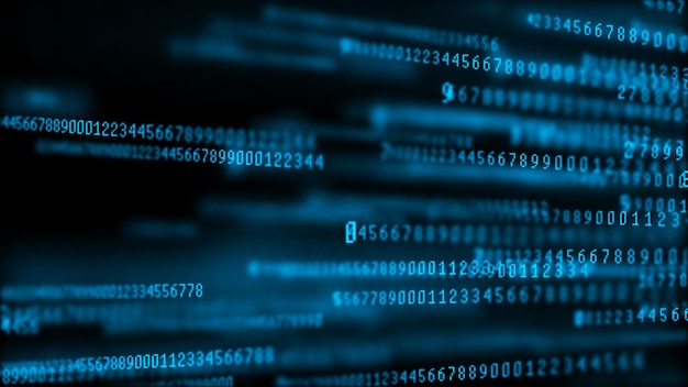 Digital background matrix Data packets Binary computer code Hacker concept 3d rendering