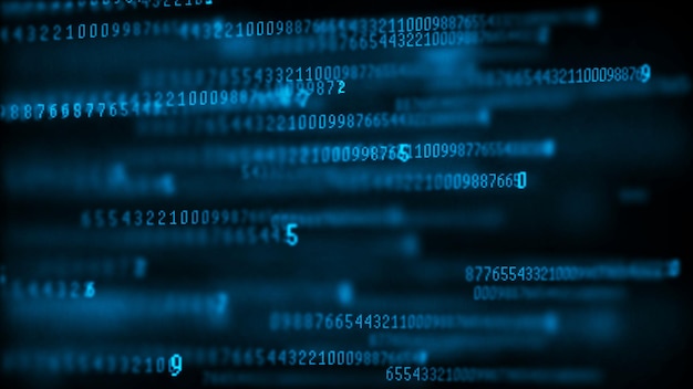 Digital background matrix Data packets Binary computer code Hacker concept 3d rendering