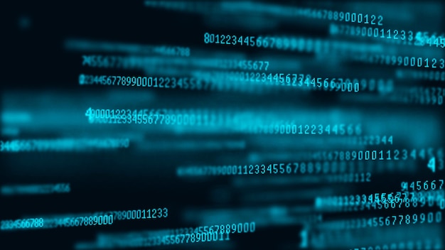 Digital background matrix Data packets Binary computer code Hacker concept 3d rendering