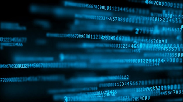 Digital background matrix Data packets Binary computer code Hacker concept 3d rendering