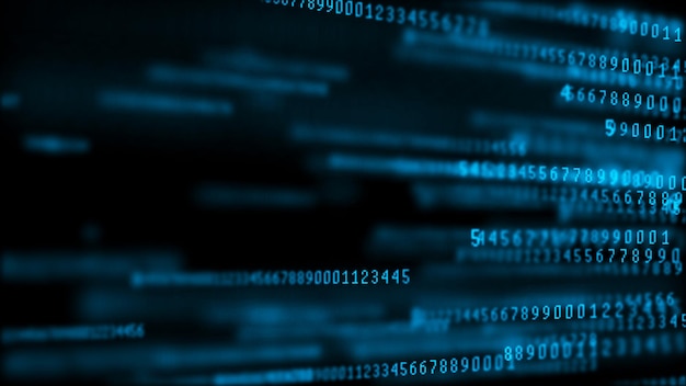 Digital background matrix Data packets Binary computer code Hacker concept 3d rendering