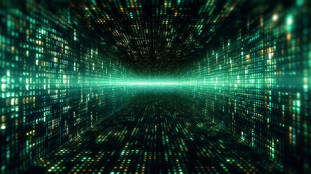 Digital binary code matrix background