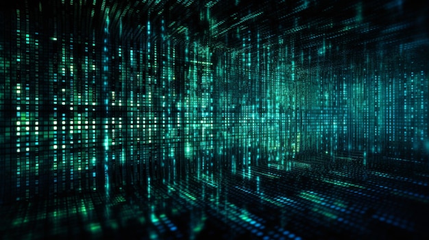 Digital binary code matrix background