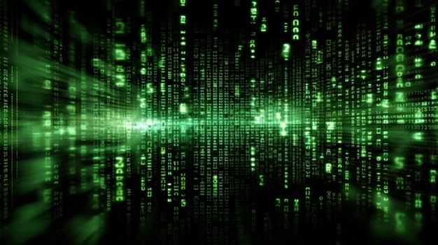 Digital binary code matrix background