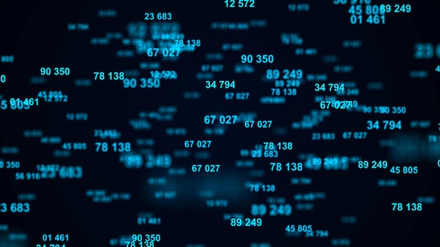 Digital blue background Information code Binary computer code 3d rendering