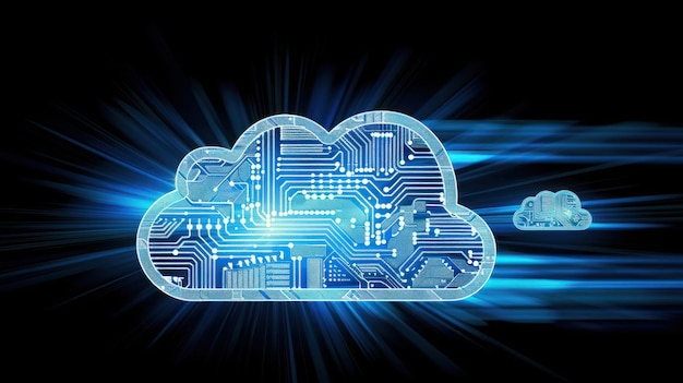 Digital Cloud Network Illustration