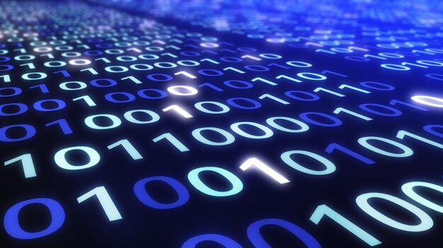 Digital composite of illuminated numbers