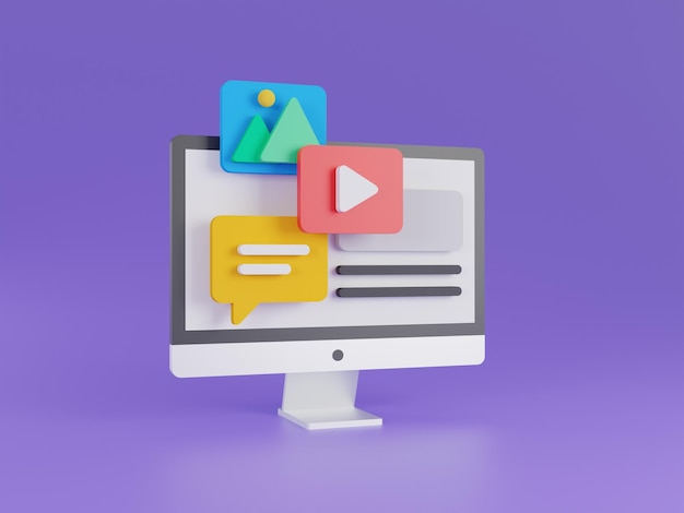 digital content concept 3d illustration
