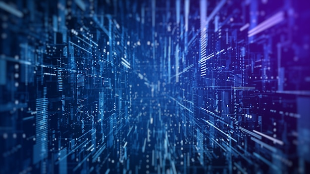 Digital cyberspace futuristic Digital data matrix High speed connection
