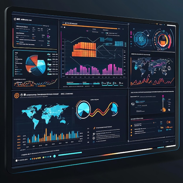 digital dashboard showing supply chain metrics and performance indicators