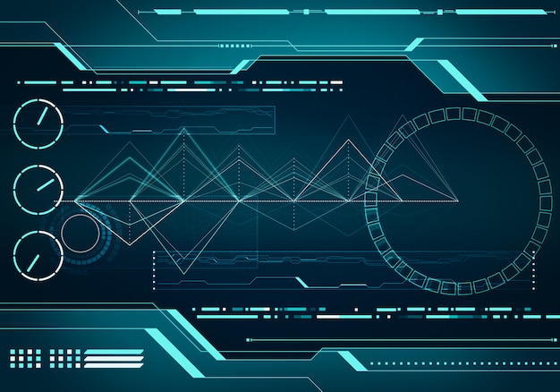 digital image technology hud interface concept with circuit microchip in virtual reality