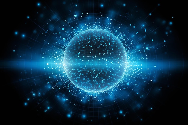 Digital Orb Symbolized Blue Sphere