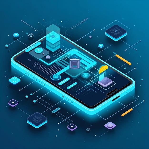 Digital Smartphone Technology Illustration