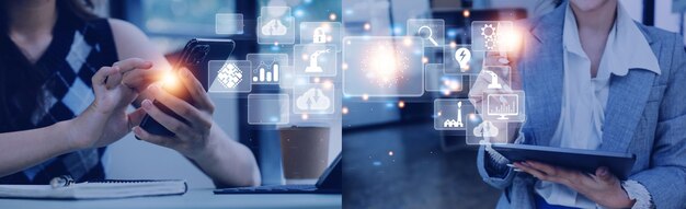 Digital transformation technology strategy digitization and digitalization of business processes and data optimize and automate operations customer service management internet and cloud computing