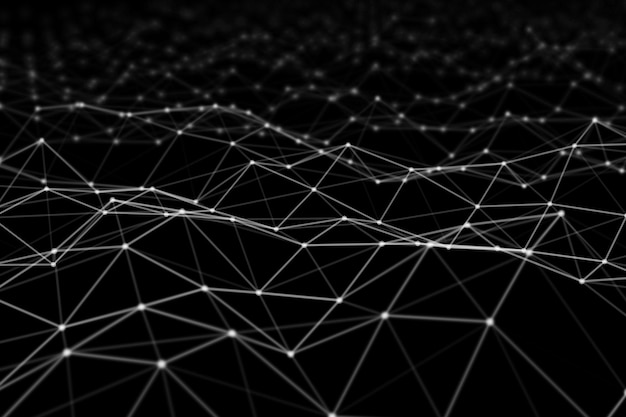 Digitally generated image of abstract pattern against black background