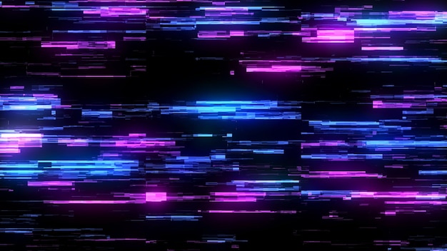 Distortion screen with glitch effect Abstract digital background with noise waves Hacked computer and technical problem 3D rendering