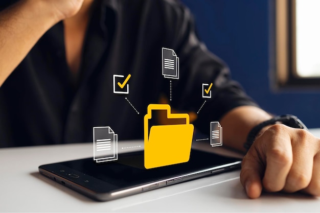Document management and big data concept