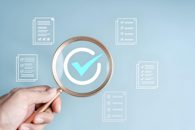 Document Management Checking System online documentation database and process manage files Magnifier check and focus to document folder documentation