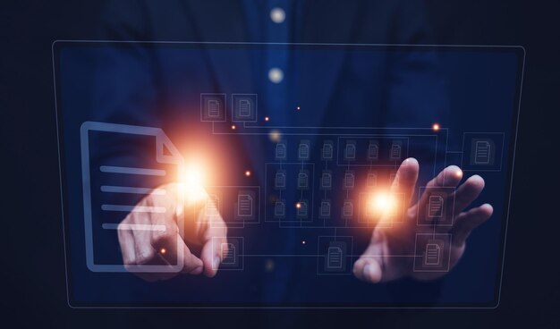 Document management concept Document Management Data System Business Internet Technology Concept