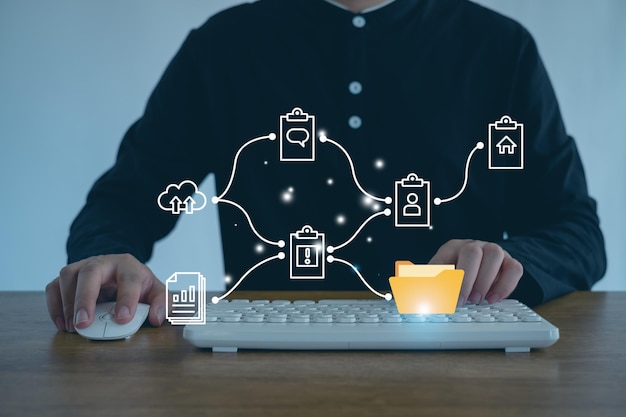 Document Management System DMS online documentation database and documentation in enterprise knowledge Corporate business technology and process automation to efficiently manage files