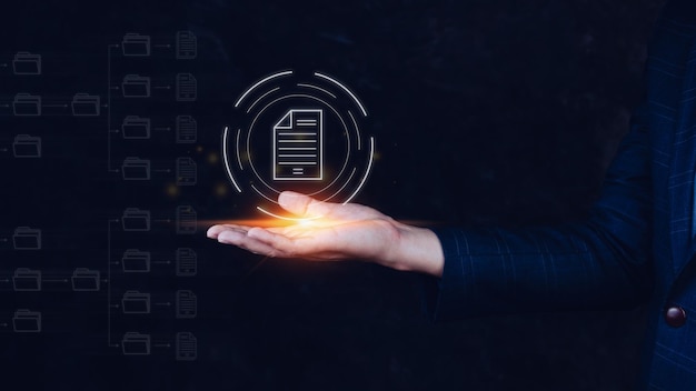 Document Management System DMS Online documentation database and process automation to efficiently manage files knowledge and documentation enterprise with ERP Corporate business technology